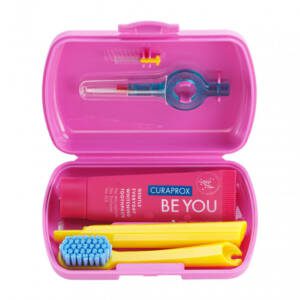 Curaprox travel set ροζ