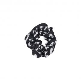 Medisei Dalee Hair Scrunchie Μαύρο με Άσπρες Στάμπες